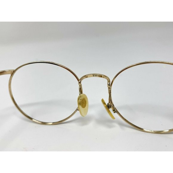 VINTAGE Polo Ralph Lauren Polo 535 Eyeglasses Round Black & Gold 51 [] 18 Rare - Picture 7 of 11